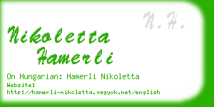 nikoletta hamerli business card